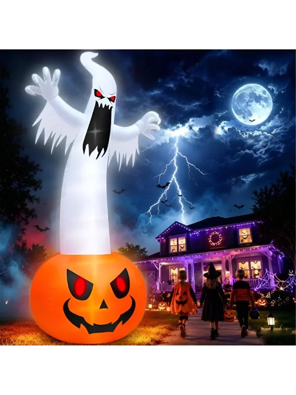 Super Giant 20 FT Halloween Inflatables Pumpkin Ghost Outdoor Decorations